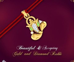 Dishis Designer Jewellery Gold Diamond Rakhi Bracelet for men Sh